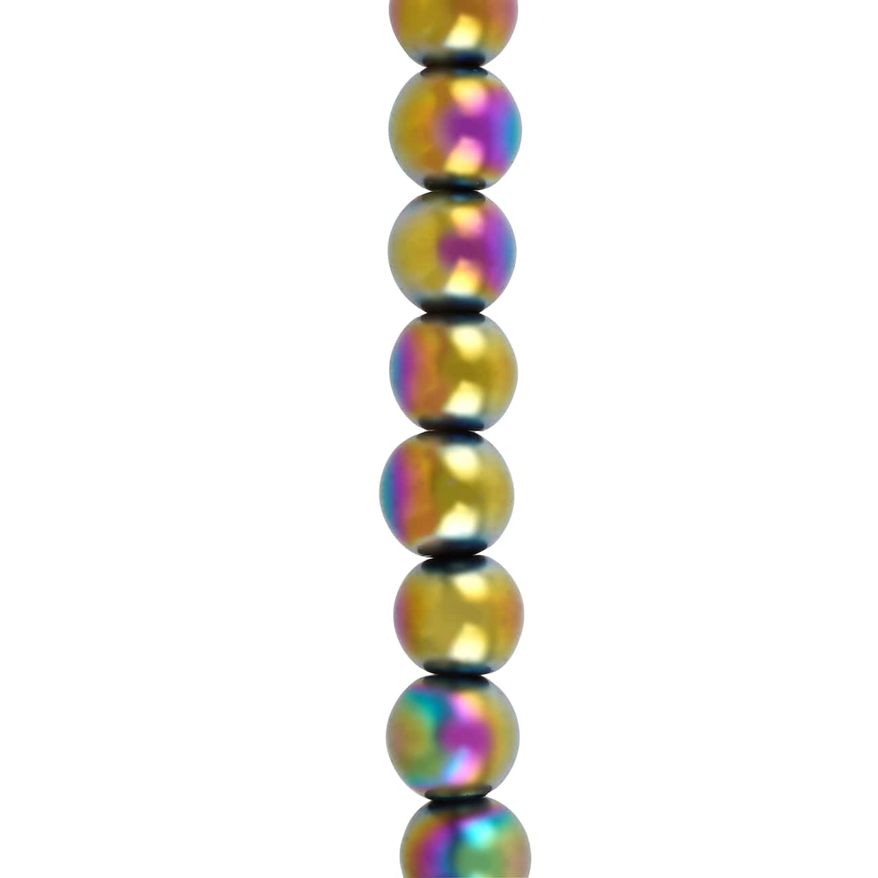 Rainbow Reconstituted Hematite Round Beads by Bead Landing&#x2122;